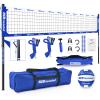 Haokelball Outdoor Portable Heavy Duty Volleyball Net Set for Backyard with Adjustable Height Poles, Anti-Sag System, Volleyball, Pump, Boundary Line and Carry Bag view 1