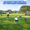 Haokelball Outdoor Portable Heavy Duty Volleyball Net Set for Backyard with Adjustable Height Poles, Anti-Sag System, Volleyball, Pump, Boundary Line and Carry Bag view 3