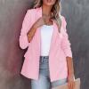 Women's Casual Open Front Blazers Long Sleeve Work Office Suit Jackets with Pockets Solid Color Business Coat view 2