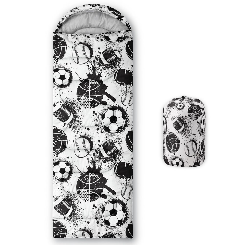 Axolotl American Football Sleeping Bag for Boys Men - Lightweight Waterproof Soccer Bag for Warm and Cool Weather - Ball Game Camping for Traveling, Outdoors, Hiking, Backpacking