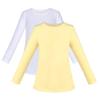 Sunny Fashion 2 Pack Girls Top Tee Shirt Base Layer Long Sleeve Cotton Casual Athletic 9-10 White Yellow view 2