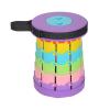 AOZMQAIV Rainbow Outdoor Folding Stool Camping Recreational Fishing Queuing Stool Portable Adjustable Plastic Retractable Stool, 21*28CM, Blue view 4