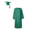 Matte Graduation Cap and Gown 2024 Set Bulk with Bachelor's Degree Tassel Hat & Cape Robe Set for High School & College Green view 3