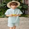 Arshiner Boy's Henley Shirt and Shorts Set Summer Solid Short Sleeve Children Two Pieces Clothing Sets Sky Blue Size 14 view 4