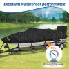 Boat Cover 17-19 ft 1200D Waterproof Boat Covers with Motor Cover Fits Bass Tracker Cover, V-Hull Tri-Hull Bass Boat.Trailerable Marine Grade Boat Cover, Pro-Style Bass Boat with Tightening Strap view 4