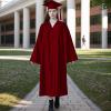 Matte Graduation Cap and Gown 2024 Set Bulk with Bachelor's Degree Tassel Hat & Cape Robe Set for High School & College Wine Red view 2