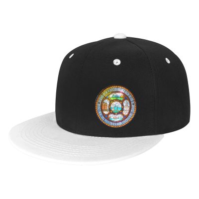 Seal of Milwaukee, Wisconsin Snapback Hat Flat Bill Hat Baseball Cap for Men Women Flat Brim Hats White