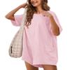Yozazzy Womens Athletic Tee Rompers Hot Shot One Piece Shorts Casual Baggy Jumpsuits Workout Overall Trendy Outfits(Pink-M) view 1