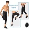 LNFINTDO 3/4 Compression Pants for Men with Pockets Capri Sports Legging Basketball Running Tights Cool Dry Workout Baselayer view 2