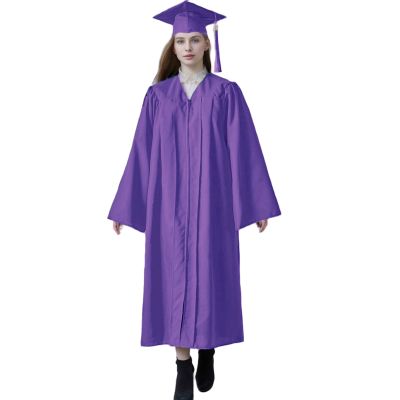 Matte Graduation Cap and Gown 2024 Set Bulk with Bachelor's Degree Tassel Hat & Cape Robe Set for High School & College Purple