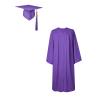 Matte Graduation Cap and Gown 2024 Set Bulk with Bachelor's Degree Tassel Hat & Cape Robe Set for High School & College Purple view 3