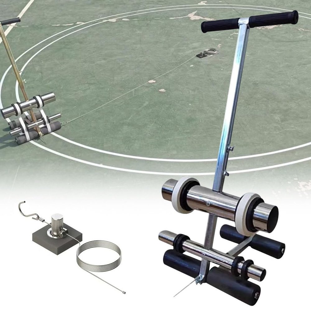 AUTUMFLATGAO Road Line Marking Drawing Machine, Hand Push Tape Sticking Machine, with Drawing Circle Kit, Marking Kit for Basketball Court/Road Warning