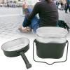 3 in 1 Aluminum Camp Pot, Aluminium Insulated Food Container with Portable Handle Large Capacity Leakproof Lunch Containers for Camping Travel view 4
