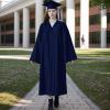 Matte Graduation Cap and Gown 2024 Set Bulk with Bachelor's Degree Tassel Hat & Cape Robe Set for High School & College Navy view 2