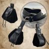 EpicCos 4 PCsMedieval O Ring Belt and Drawstring Pouch Set, Retro Faux Leather Belt Bag Dice Bag Portable Coin Purse For LARP (Black A) view 3