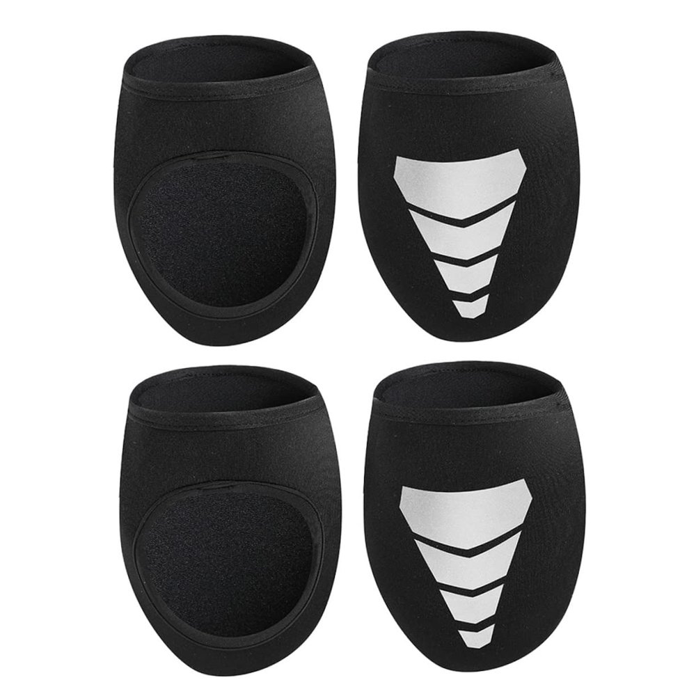 HANABASS 2pairs Reflective Cycling Shoe Covers Warm Windproof Outdoor Overshoes for Men Women Anti-Slip Design for Winter Riding and Night Visibility