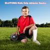ELUTONG Kids Grip Soccer Socks Anti Slip Football Athletic Sports Crew Socks for 4-16 Years Youth Boys Girls (New Upgrade) view 3