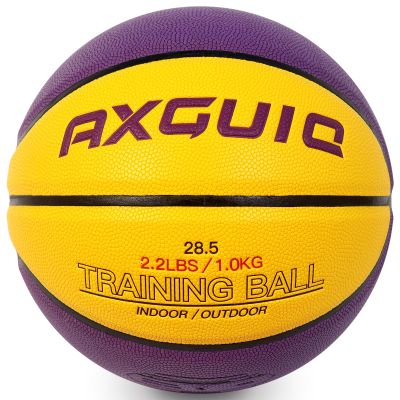 AXGUIQ 2.2LBS Weighted Heavy Basketball 28.5", Training Equipment for in& Outdoor Improving Dribble Up Basketball Handling Dribbling, Passing&Rebounding Skills Size 6 Weighted Training Basketballs