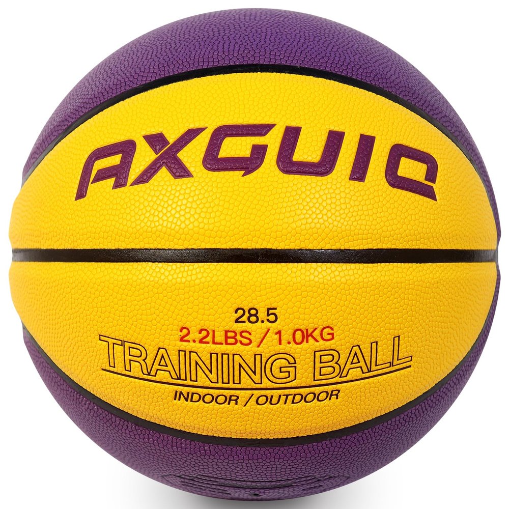 AXGUIQ 2.2LBS Weighted Heavy Basketball 28.5", Training Equipment for in& Outdoor Improving Dribble Up Basketball Handling Dribbling, Passing&Rebounding Skills Size 6 Weighted Training Basketballs