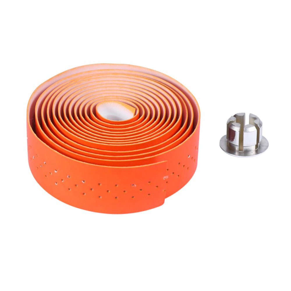 HANABASS Pu Leather Shock-Absorbing Bicycle Handlebar Tape Road Bike Handlebar Wrap Adhesive Backing for Wet Weather Riding