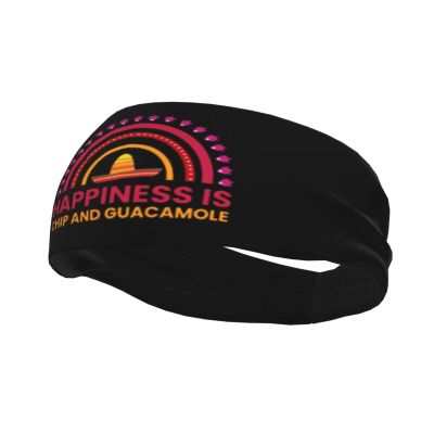 Happiness is Chip and Guacamole Headbands for Women Men Sports Headband Outdoor Interior Breathable Sports Wicking Hair Ties Leisure Hair Bands