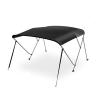 Bimini Top with FrameWaterproof Boat Bimini Top Cover - 85-90" W 4 Bow Bimini Top Canvas Sun Shade Aluminum Frame Tubes, Straps & Rear Support Poles, Storage Boot (Size : 4 Bow 96" L x 54" H x 85"-9 view 1