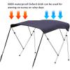 Bimini Top with FrameWaterproof Boat Bimini Top Cover - 85-90" W 4 Bow Bimini Top Canvas Sun Shade Aluminum Frame Tubes, Straps & Rear Support Poles, Storage Boot (Size : 4 Bow 96" L x 54" H x 85"-9 view 3