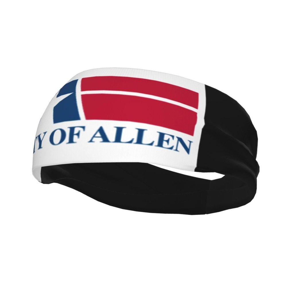 Flag of Allen, Texas Headbands for Women Men Sports Headband Outdoor Interior Breathable Sports Wicking Hair Ties Leisure Hair Bands