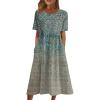 SGASY Summer Dresses for Women 2025 Short Sleeve Crew Neck Printed Sundress Casual Wedding Guest Dresses with Pockets view 1