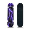 Skateboard,31 x 8 Inch Complete Skateboard, 8-Layer Maple Wood Deck Double Kick Standard Skateboards for Kids, Teens, Adult, Beginner (Purple) view 1