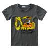 AMIMOJY Children's Summer Outfits Toddler Boys Cartoon Excavator Printed Tops Cotton Baby Shorts 2-piece Set, Grey view 2