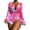 3 Piece Swimsuits for Women Bathing Suit with Matching Cover Up Micro Bikini Tops for Women High Waisted Bikini Bottoms Trajes De Bao para Mujer Pink M view 1