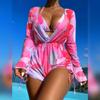 3 Piece Swimsuits for Women Bathing Suit with Matching Cover Up Micro Bikini Tops for Women High Waisted Bikini Bottoms Trajes De Bao para Mujer Pink M view 2