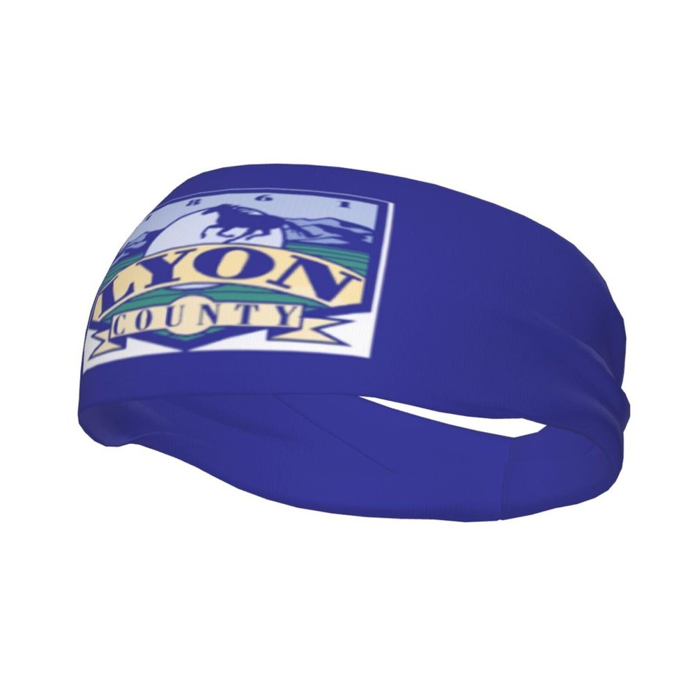Flag of Lyon County, Nevada Headbands for Women Men Sports Headband Outdoor Interior Breathable Sports Wicking Hair Ties Leisure Hair Bands