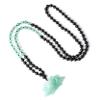 COAI 108 Beads Lotus Necklace for Women, Onyx Green Aventurine Beaded Necklace for Women view 1