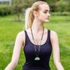 COAI 108 Beads Lotus Necklace for Women, Onyx Green Aventurine Beaded Necklace for Women view 3