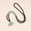 COAI 108 Beads Lotus Necklace for Women, Onyx Green Aventurine Beaded Necklace for Women view 4