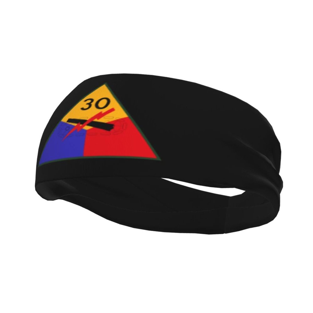 30th Us Armored Division SSI Headbands for Women Men Sports Headband Outdoor Interior Breathable Sports Wicking Hair Ties Leisure Hair Bands