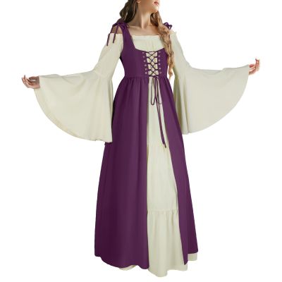 CARUHIF Women's Renaissance Costume Medieval Dress Halloween Costume(2022048VT,L)
