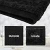 Chalier Infinity Scarf Winter Double-Layer Neck Warmer Knit Fleece Lined Circle Loop Scarves, Black Pure White view 3