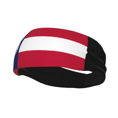 Flag of The State of Georgia (1920-1956) Headbands for Women Men Sports Headband Outdoor Interior Breathable Sports Wicking Hair Ties Leisure Hair Bands