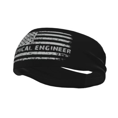 Chemical Engineer USA Flag Headbands for Women Men Sports Headband Outdoor Interior Breathable Sports Wicking Hair Ties Leisure Hair Bands