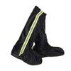Homoyoyo Oxford Cloth Shoe Covers High-top Boot Protection for Men and Women Reflective Design for Rainy Outdoor Activities Black view 1