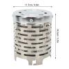 OUKENS Camping Mini Heater Cover, Portable Warming Stove Cover, Stainless Steel Camping Tent Heating Cover with Handle Mesh Bag for Hiking Traveling Silver view 2