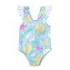 BULINGNA Toddler Baby Girl Swimsuit Ruffle Sleeveless Back Bowknot One-Piece Swimwear Shell Starfish Bathing Suit Bikini (Blue, 2-3 Years) view 1