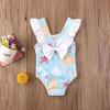BULINGNA Toddler Baby Girl Swimsuit Ruffle Sleeveless Back Bowknot One-Piece Swimwear Shell Starfish Bathing Suit Bikini (Blue, 2-3 Years) view 3