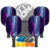 HITTIONA Pickleball Paddles - Fiberglass Pickleball Paddles Set of 4, USAPA Approved Pickle Ball Rackets 2 Pack with 4 Pickleball Balls, 1 Pickleball Bag, Paddles Ball Set for Beginners view 1
