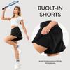 Maxbee Womens Tennis Skirt with Pockets Crossover High Waisted Athletic Shorts Golf Skorts Flowy Running Workout Shorts Black view 4
