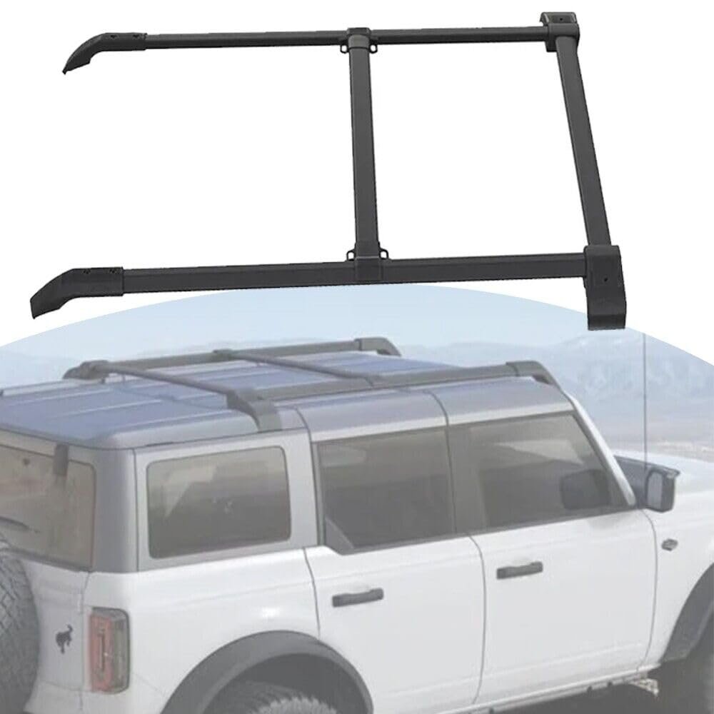 YHELI Roof Rack Rails Cross Bars Fits for Ford Bronco Hard TOP 2Door 4Door 2021 2022 2023 2024, black, nfbd38