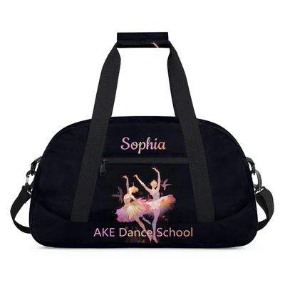 Black Girls-Dance-Bag Personalized Duffel Bag for Kids Dancers Small Overnight Weekend Travel Tote Bag for Dancers